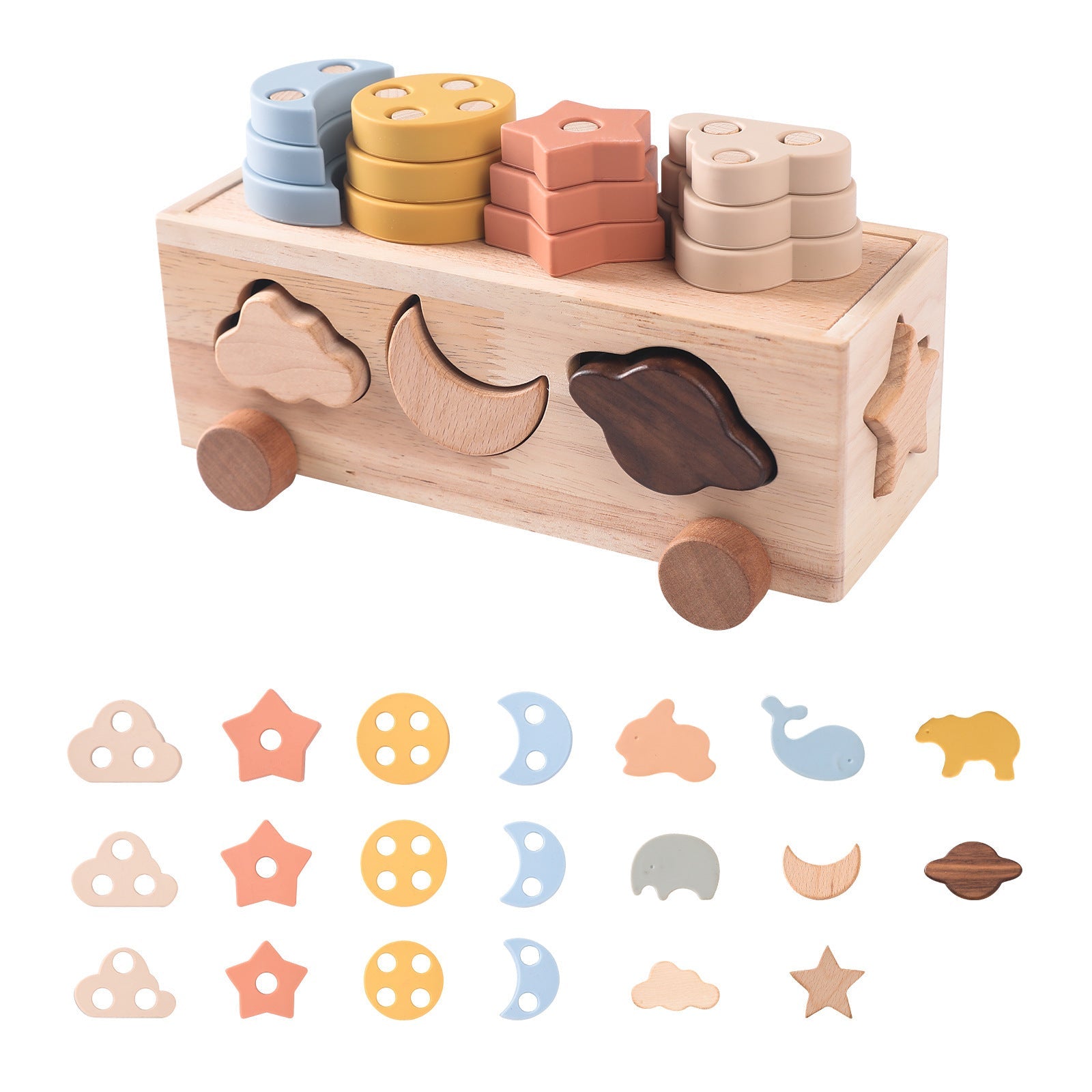 Wooden Multifunctional Early Education Puzzle Toys for Kids | Autism-Friendly Learning & Sensory Play