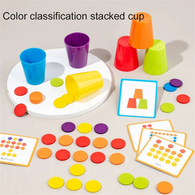 Color classification stacking cup game