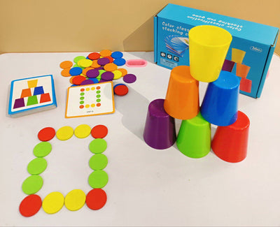 Color classification stacking cup game