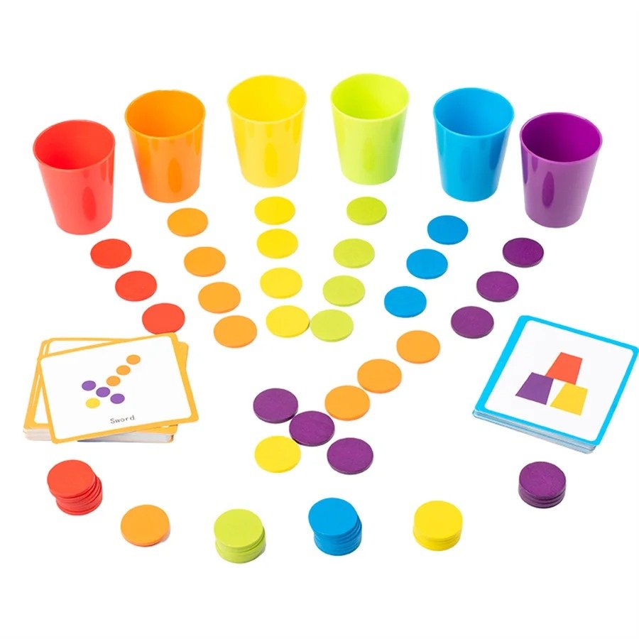 Color classification stacking cup game