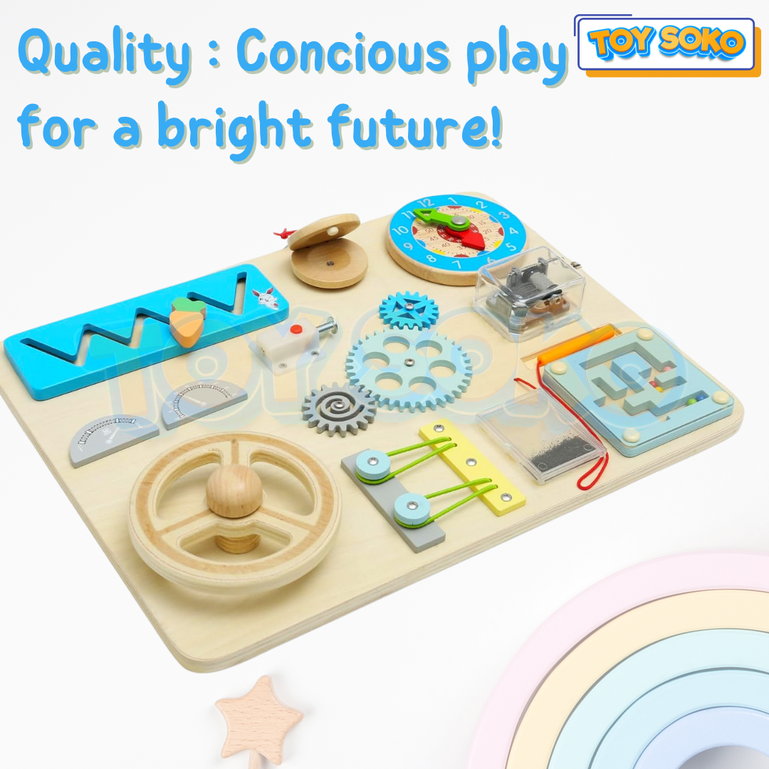 Interactive Busy Board – 10-in-1 Montessori Toys for Toddlers