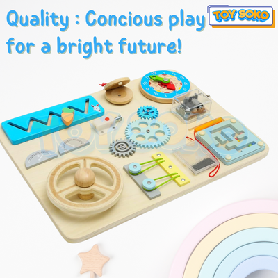 Tablero de Actividades Interactivo – 10 Juguetes Montessori en 1 para Niños Pequeños