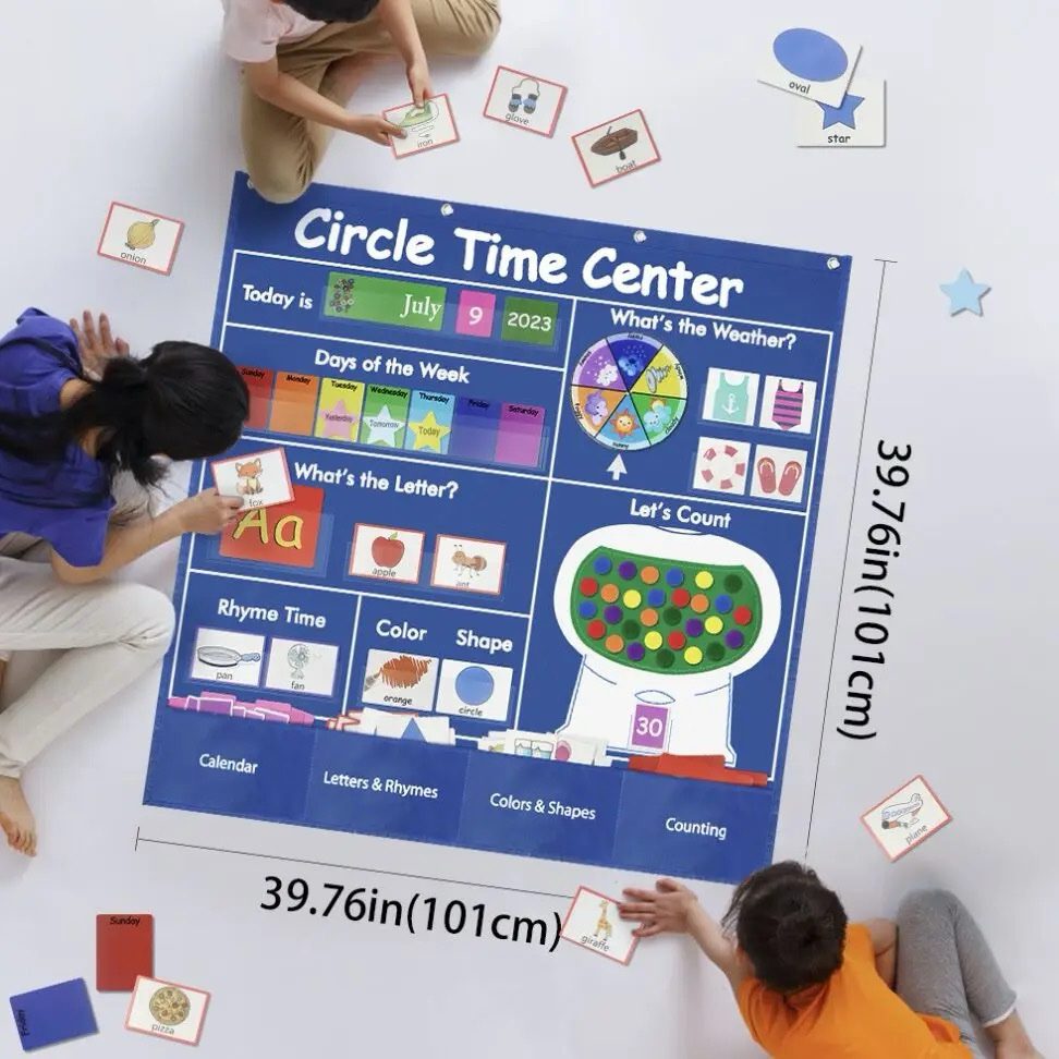221-Piece Circle Time Wall Chart - Interactive Learning Board for Classrooms, Homeschool and Daycare Circle Time