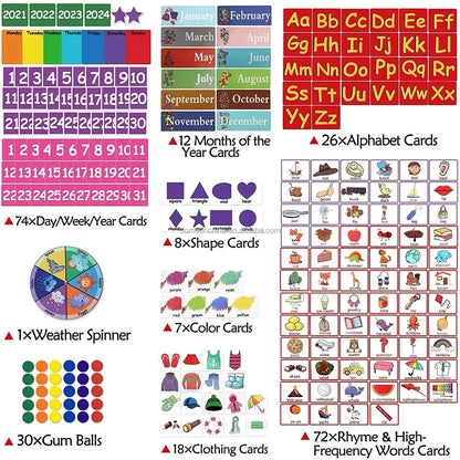 221-Piece Circle Time Wall Chart - Interactive Learning Board for Classrooms, Homeschool and Daycare Circle Time