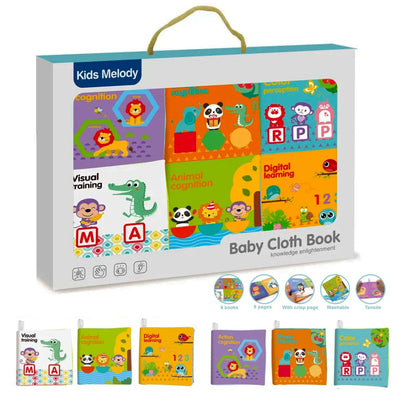 Fidtoy Baby Crinkle Cloth Books 6 Pack Early Learning Set