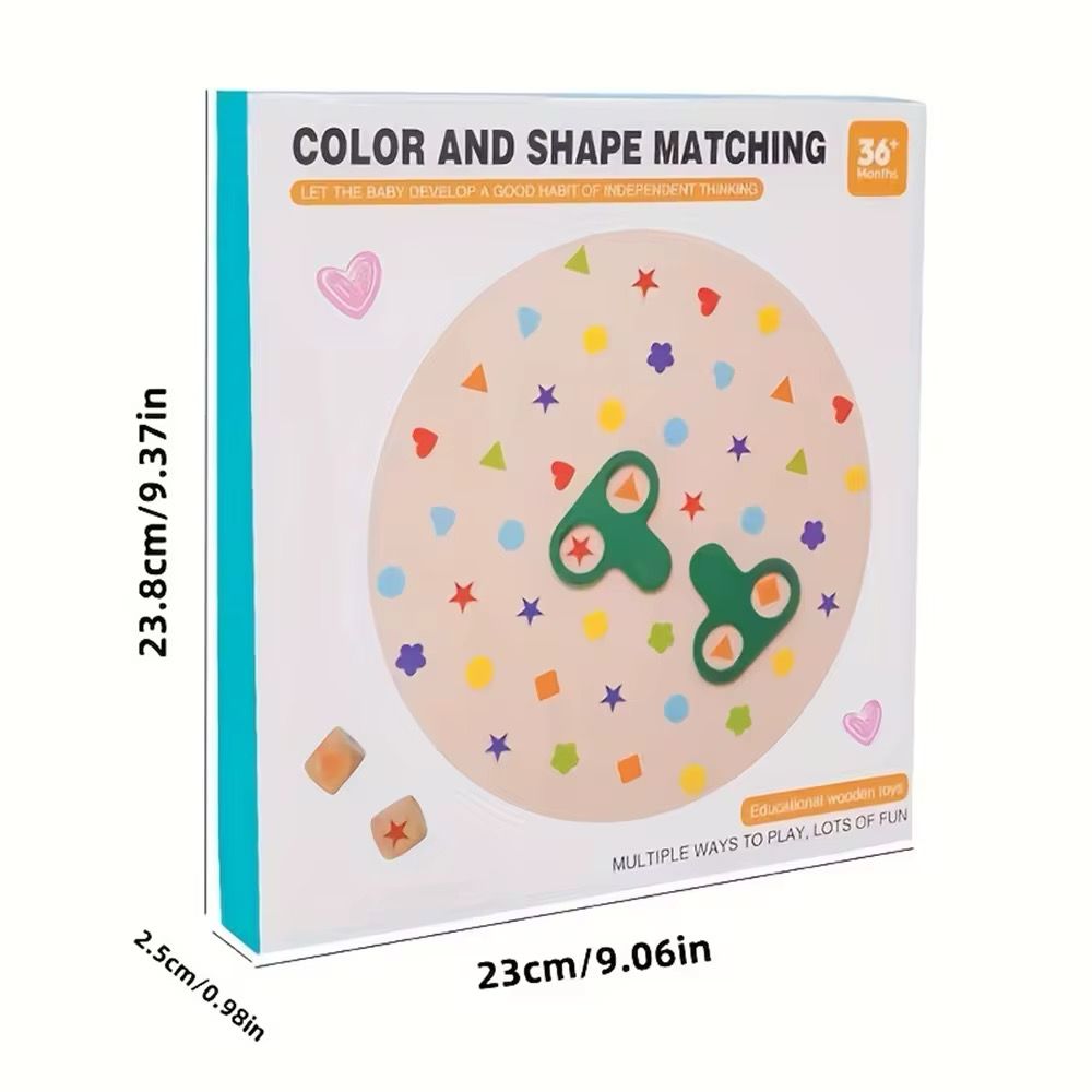 Wooden Color and Shape Matching Board – Fine Motor Learning Activity for Toddlers and Preschoolers