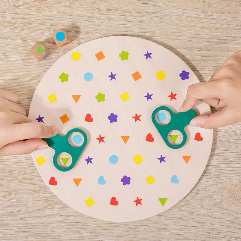 Wooden Color and Shape Matching Board – Fine Motor Learning Activity for Toddlers and Preschoolers