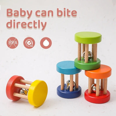 Color Wooden Rattle Toy 0-12 Months Baby - 1pc
