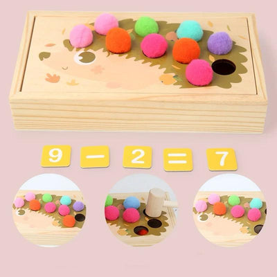 Activité de tri et de mathématiques du hérisson Pom Pom – Motricité fine, comptage, perforation et association des couleurs