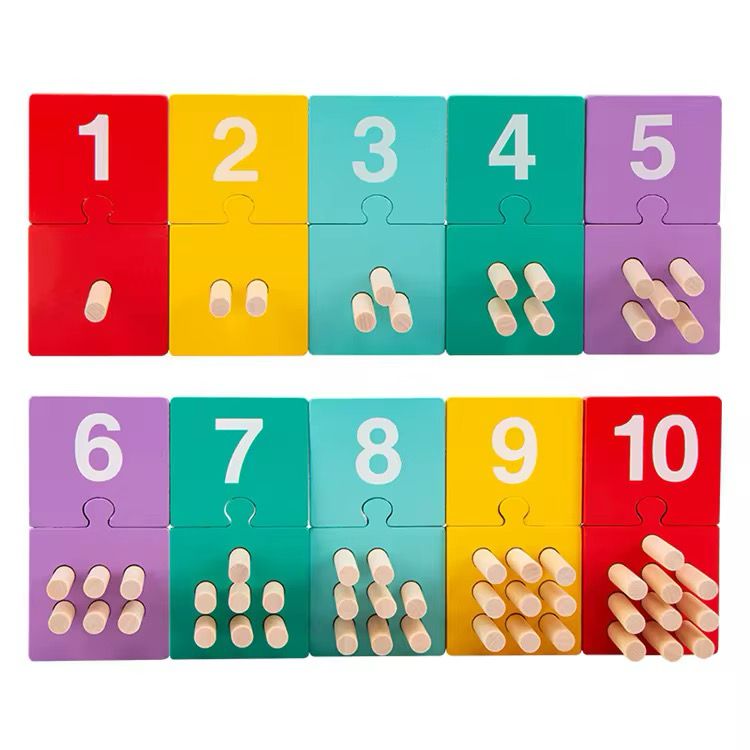 Counting Pegs Puzzle – Wooden Number Matching and Fine Motor Math Game