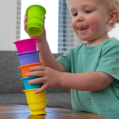 Colorful Soft Rubber Stacking Cups - 6 pieces
