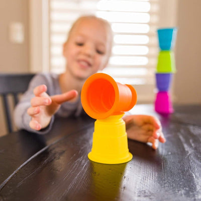 Colorful Soft Rubber Stacking Cups - 6 pieces