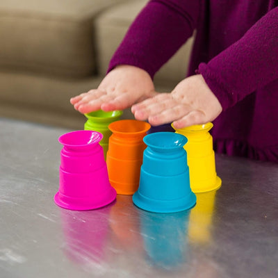 Colorful Soft Rubber Stacking Cups - 6 pieces