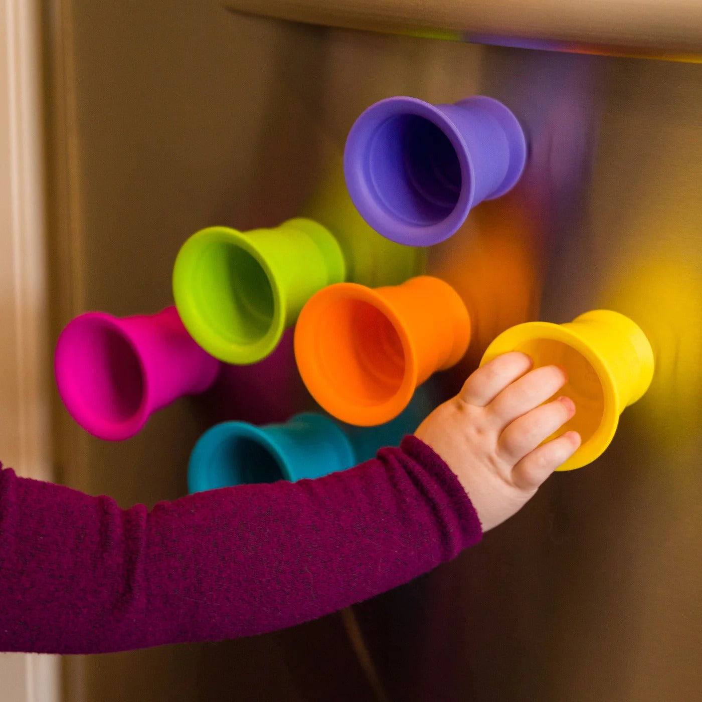 Colorful Soft Rubber Stacking Cups - 6 pieces