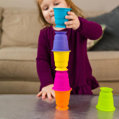 Colorful Soft Rubber Stacking Cups - 6 pieces