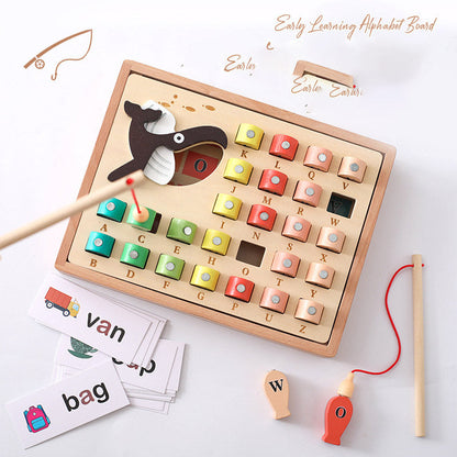 children's wooden fishing puzzle toy Wooden Fishing Puzzle Toy