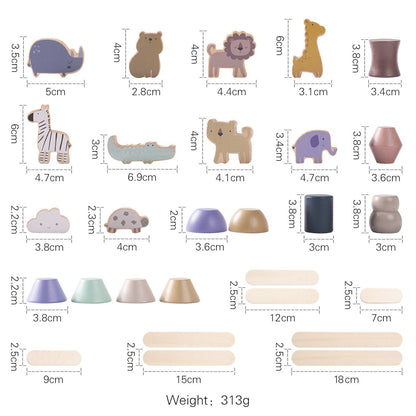 Children's Solid Wood Jenga Early Education Cognitive Toys