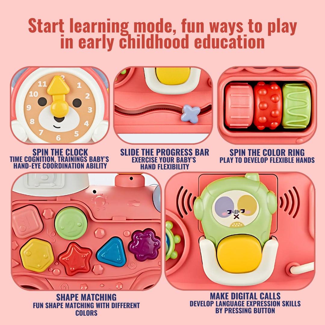 BIBI-INN Walker Train Ages 24 Months+ Musical Multifunctional Ride-On Gift For Kids by WISHLAND