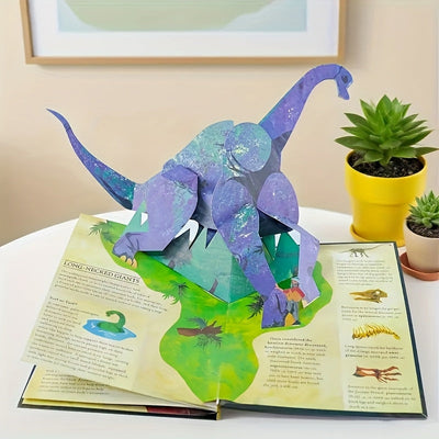 Fidtoy 3D Dinosaur Pop-Out Encyclopedia Interactive Book for Toddlers and Kids