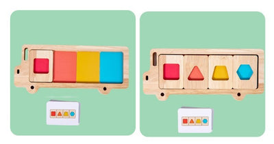 Puzle tridimensional de geometría para educación temprana y cognición del color para bebés