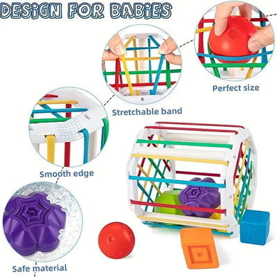 Fidtoy Cube d'apprentissage sensoriel Montessori - Jouet à formes à encastrer