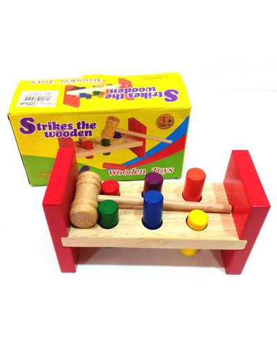 Mesa de percusión de madera Fidtoy para reconocimiento de colores | Juguete de aprendizaje temprano