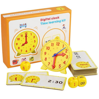 Digital Clock Time Learning Kit – Interactive Time-Telling Toy with Matching Cards and Dice