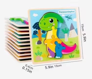 Dinosaur Wooden Puzzle - Mixed Design