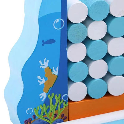 Wooden Whale Diving Game- Fine motor skills toys