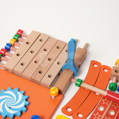 Fidtoy Wooden Tool Building Chair Set for Kids 3+