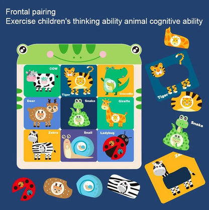 All-in-One Magnetic Animal Texture Matching Board – Double-Sided Montessori Learning Toy with Whiteboard, Letters and Tangram