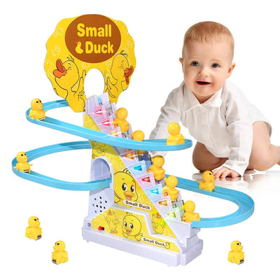 Fidtoy Climbing Duck Track Toy with Lights and Music for Toddlers