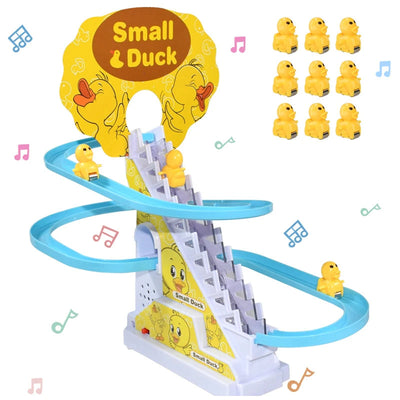 Fidtoy Climbing Duck Track Toy with Lights and Music for Toddlers