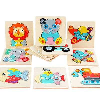 Fidtoy Montessori Wooden Puzzle Set for Toddlers – Educational Fine Motor Skills Learning Toy