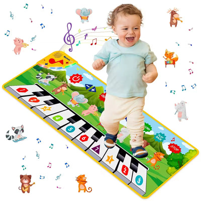 Fidtoy Musical Piano Mat for Babies and Toddlers – Interactive Floor Play Mat with Lights and Sounds