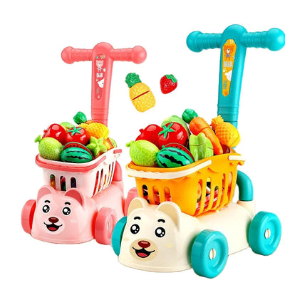 Carrito de Compras de Frutas y Verduras de Juguete