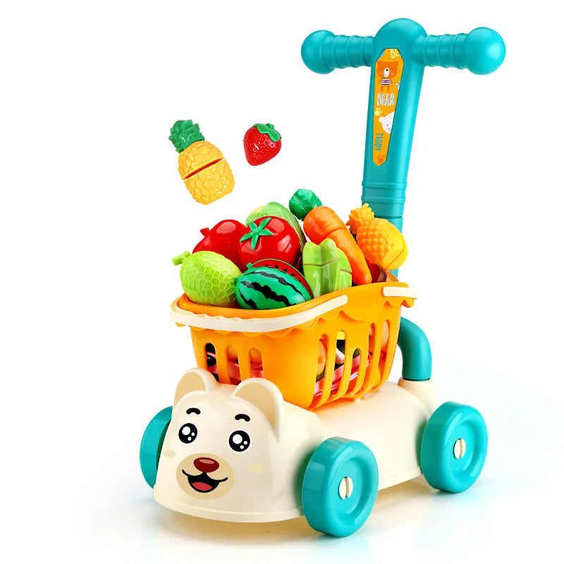 Carrito de Compras de Frutas y Verduras de Juguete