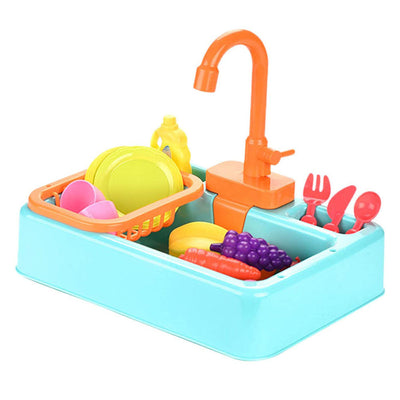 Fidtoy Play Kitchen Sink Toy with Running Water – Interactive Pretend Kitchen Playset for Kids