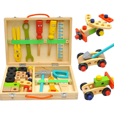 Wooden Toy Tool Box for Kids