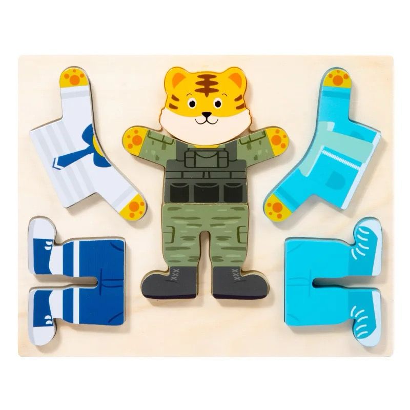 Dress-Up Puzzle – Wooden Mix and Match Animal Outfits