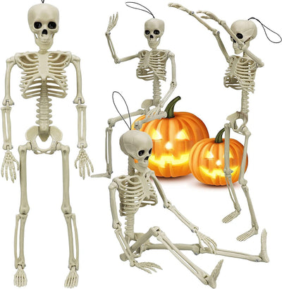 Fidtoy Decoraciones Esqueletos Articulados de Halloween, Set de 2