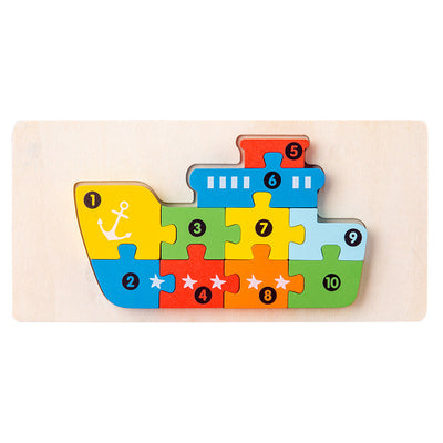 Fidtoy Puzzle en bois d'association de formes pour tout-petits, enfants autistes, jouet calme, puzzle Montessori, jouet éducatif, jeu de motricité fine