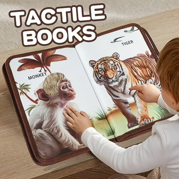 Libro sensorial táctil y de texturas de animales salvajes - 360