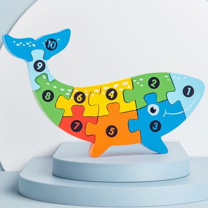 Children's Educational Toys Wooden Animal Traffic Shape Matching 3d 3d Puzzle Model