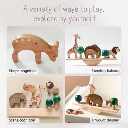 Wooden Forest Animal Balance Seesaw