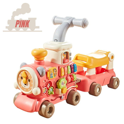 BIBI-INN Walker Train Ages 24 Months+ Musical Multifunctional Ride-On Gift For Kids by WISHLAND