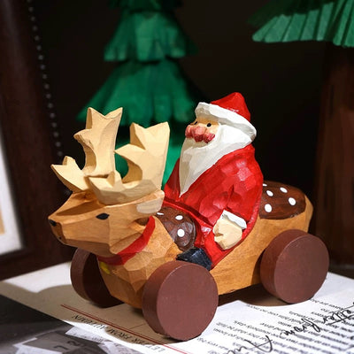 Décorations de Noël en bois massif sculptées à la main