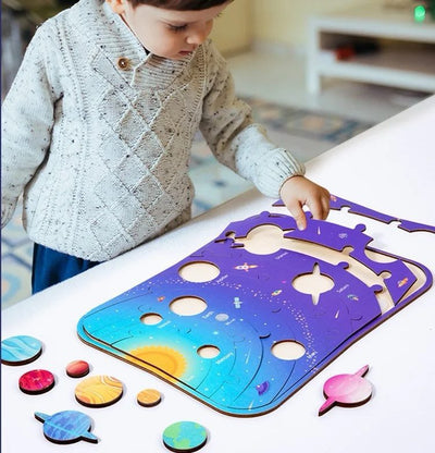 Puzle educativo STEM del sistema solar – Aprende el orden de los planetas y la conciencia espacial a través del juego