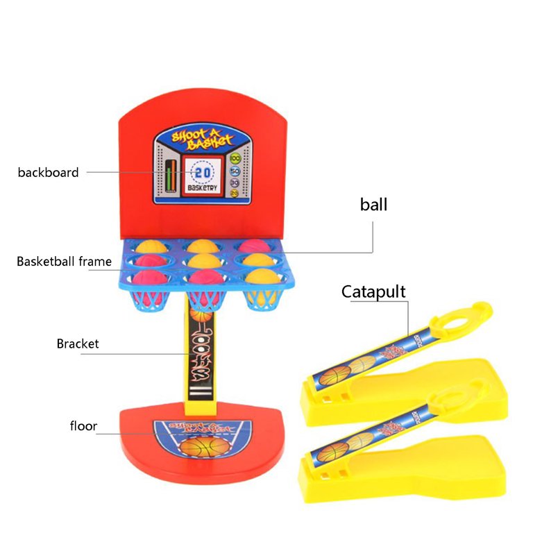 Fidtoy Mini Juego de Baloncesto de Escritorio con Aro y Catapultas