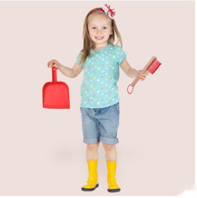 Solid Wood Children's Broom Mop And Dustpan Set